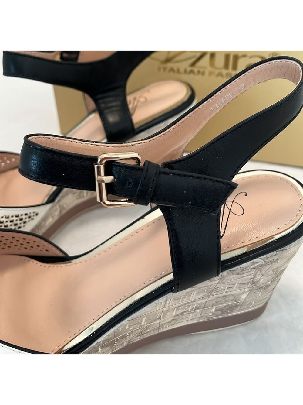 Azura Liefde Off White Wedge Sandal - Picture 8 of 16